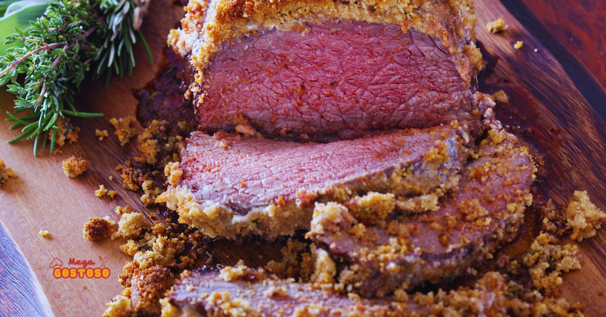 Carne com crosta de ervas: receita sofisticada e irresistível