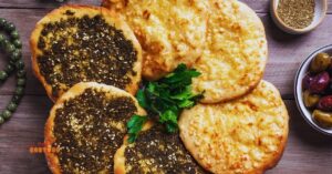 manakish pão árabe com zaatar