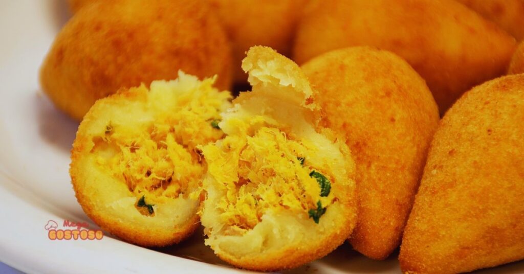 Coxinha de frango feita na Airfryer