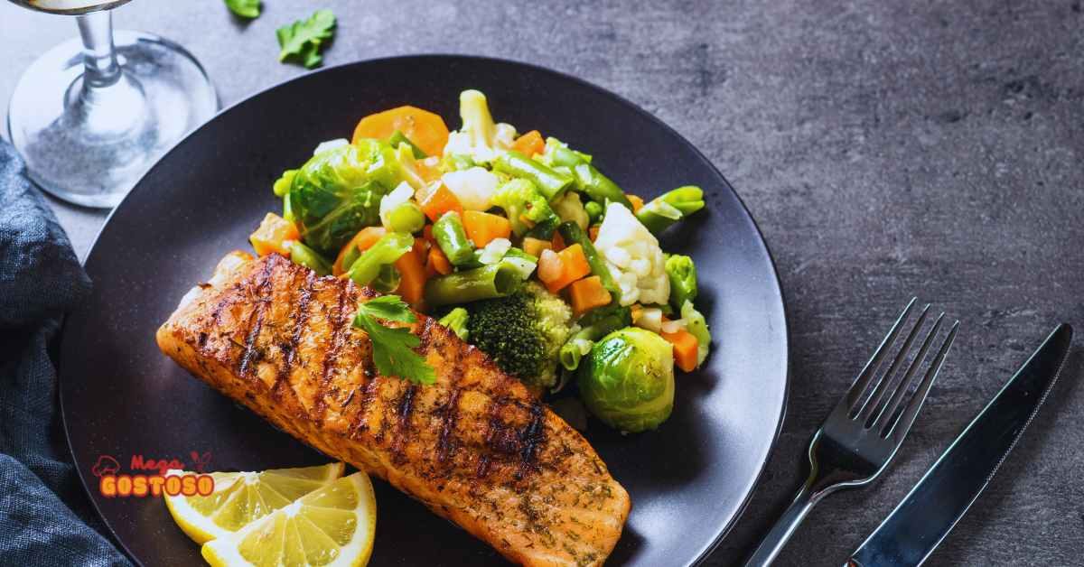 salmão grelhado com crosta de ervas